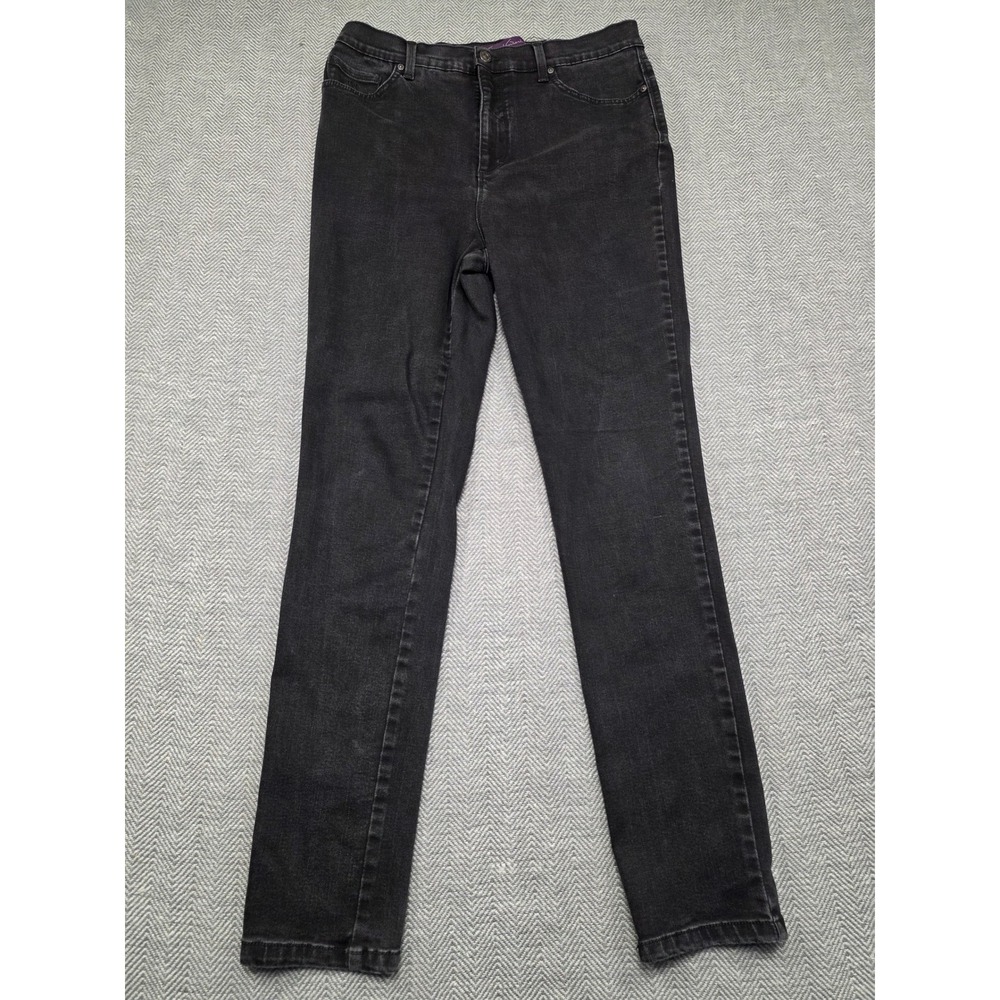 Gloria Vanderbilt Amanda Skinny Jeans Womens 12 Black High Rise Stretch Denim